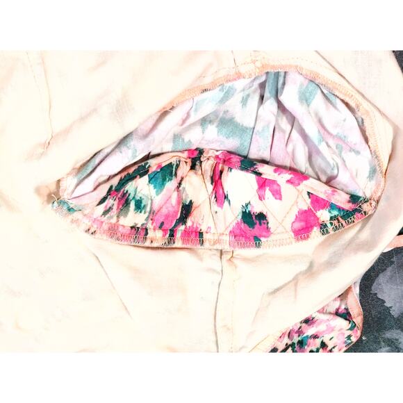 Rococo Sand Mimi Wrap Dress Long Sleeve V Neck Ruffled Pink Watercolor Medium - Picture 10 of 14